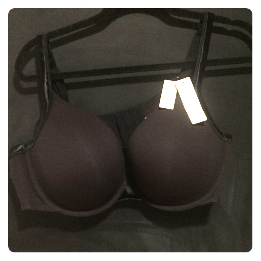 Black plunge bra